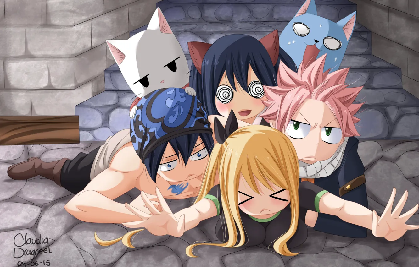 Photo wallpaper girl, anime, guy, characters, fairy tail, Fairy tail