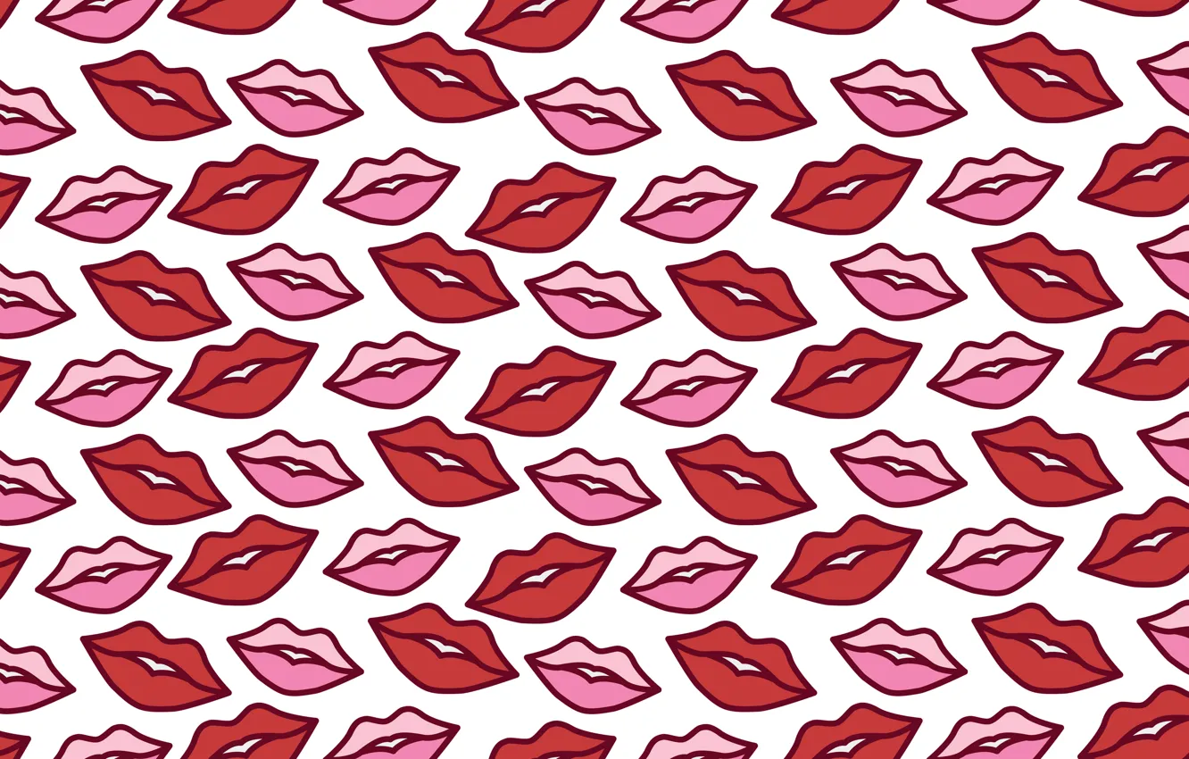 Photo wallpaper love, holiday, kiss, lipstick, lips
