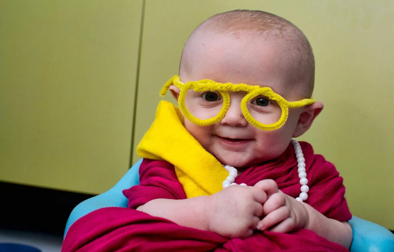 Photo wallpaper children, glasses, posing