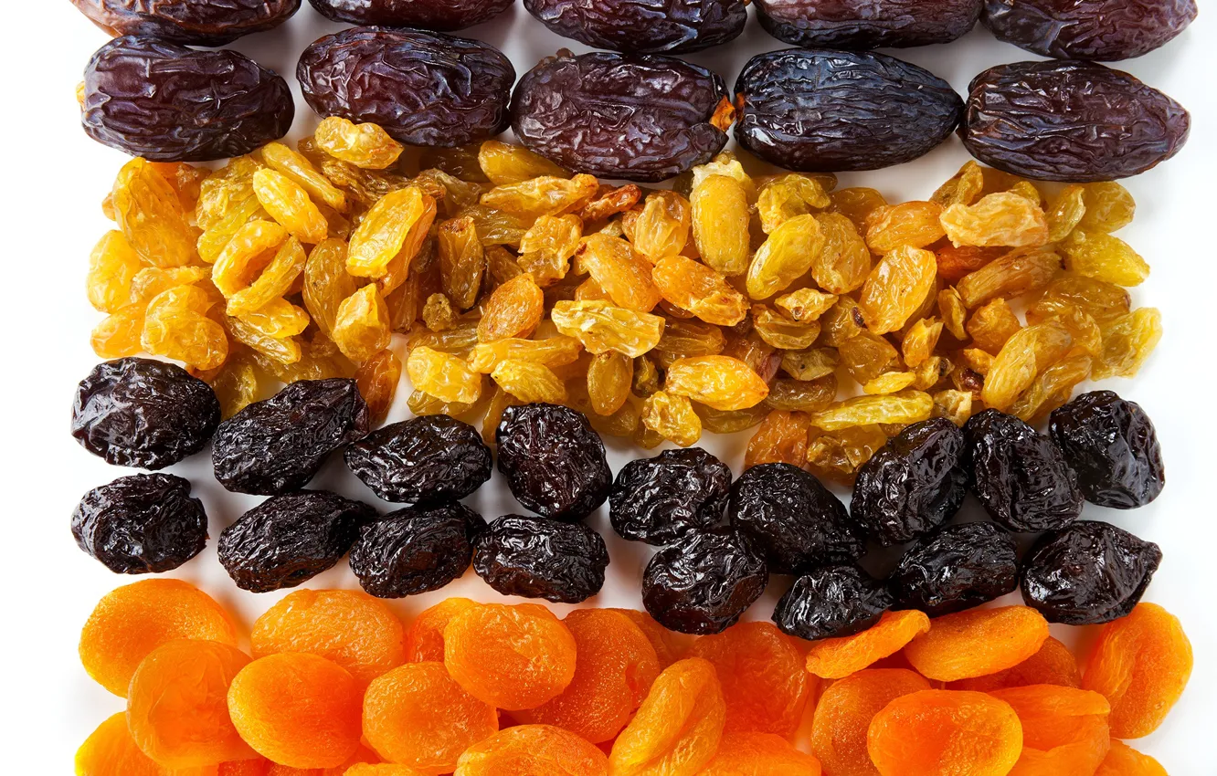 Photo wallpaper raisins, dried apricots, dried fruits, dates
