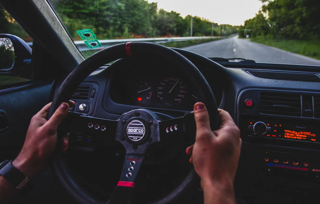 Photo wallpaper city, Honda, Drive, civic eg