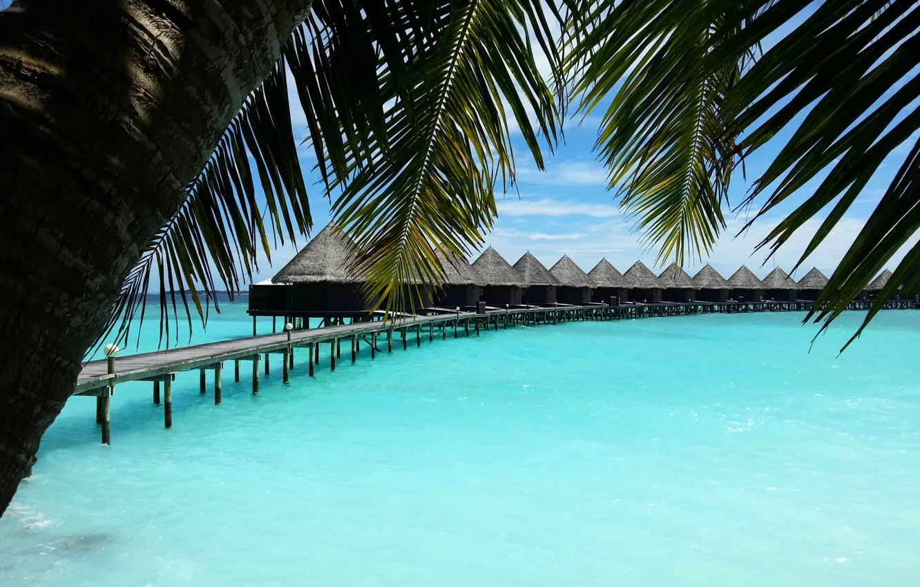 Photo wallpaper the ocean, relax, island, Мaldives