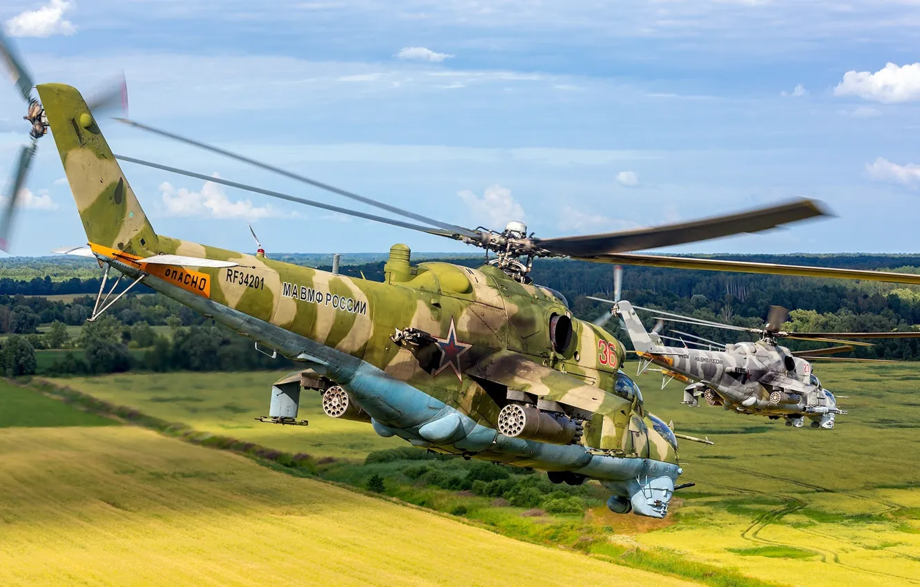 Photo wallpaper USSR, Attack helicopter, OKB M. L. Mil, Mi-24VP