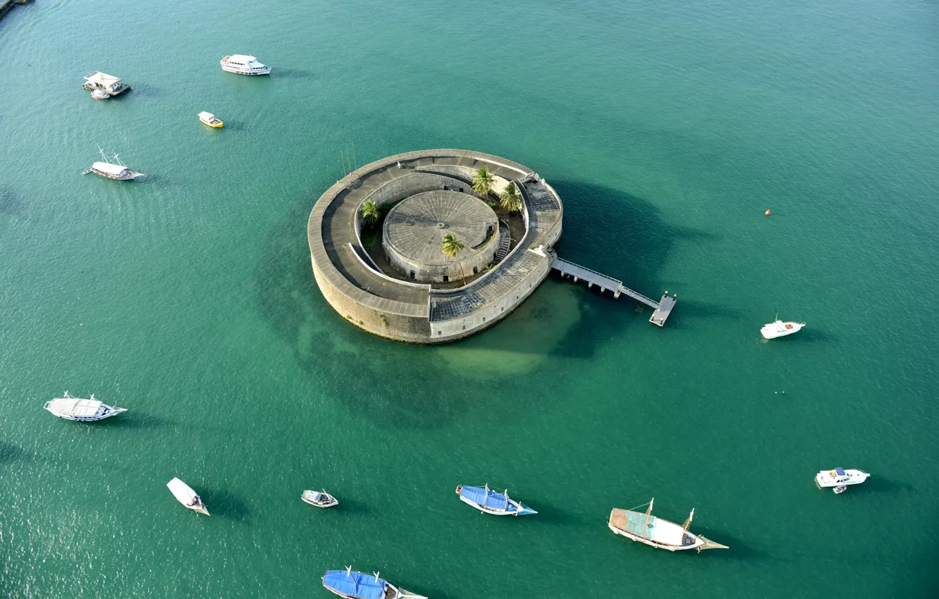 Photo wallpaper sea, boat, pierce, Brazil, sea, boats, Brazil, pier
