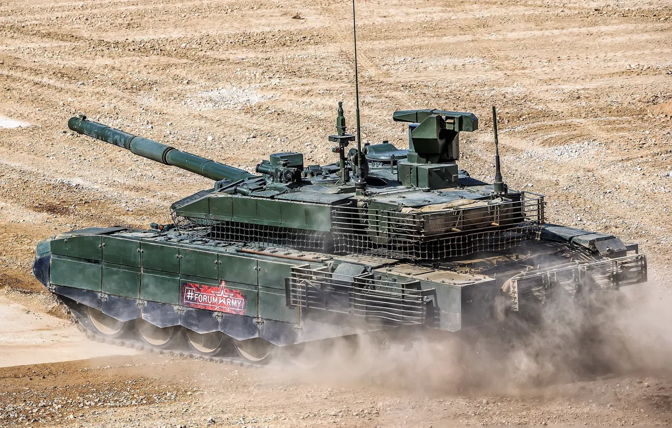 Photo wallpaper tank, polygon, upgraded, Forum «ARMY 2018», T-90M