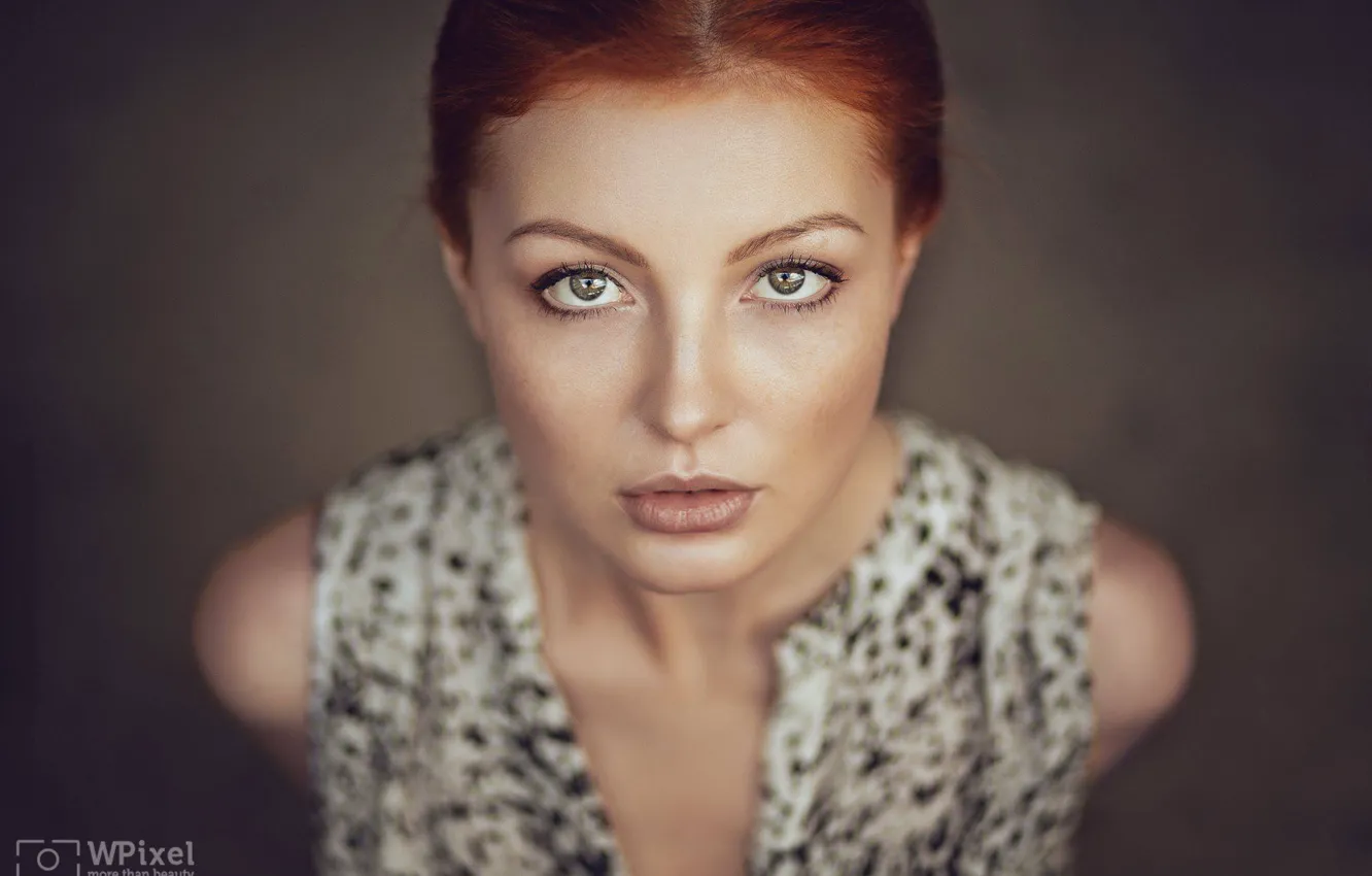Photo wallpaper look, girl, face, background, portrait, Wojtek Polaczkiewicz, Anastasiia Vladimirovna