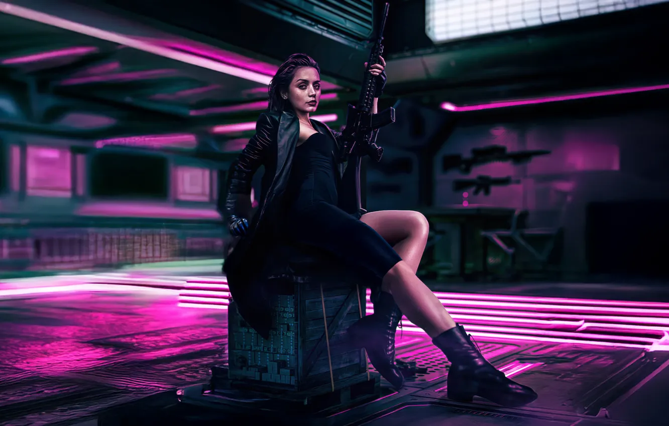 Photo wallpaper fighter, Ana de Armas, The Ballerina