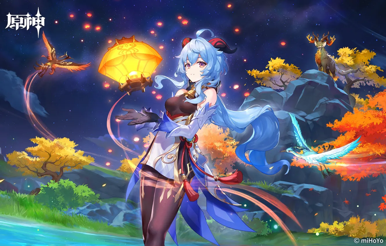 Photo wallpaper girl, anime, Genshin Impact, Ganyu