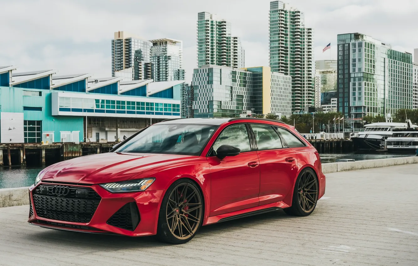 Photo wallpaper Audi, City, Green, RED, Before, VAG, Rs6