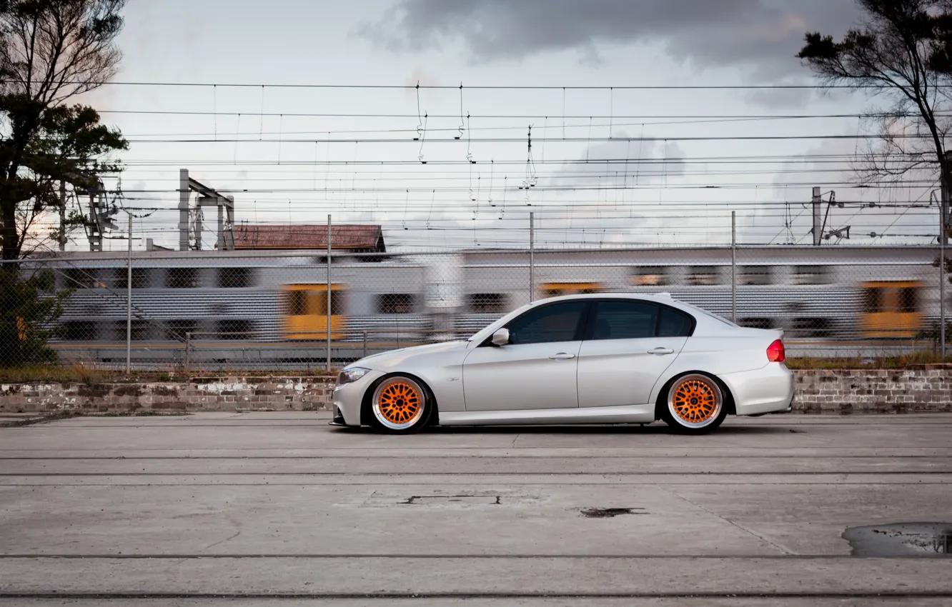 Photo wallpaper tuning, BMW, BMW, profile, grey, tuning, E90, The 3 series