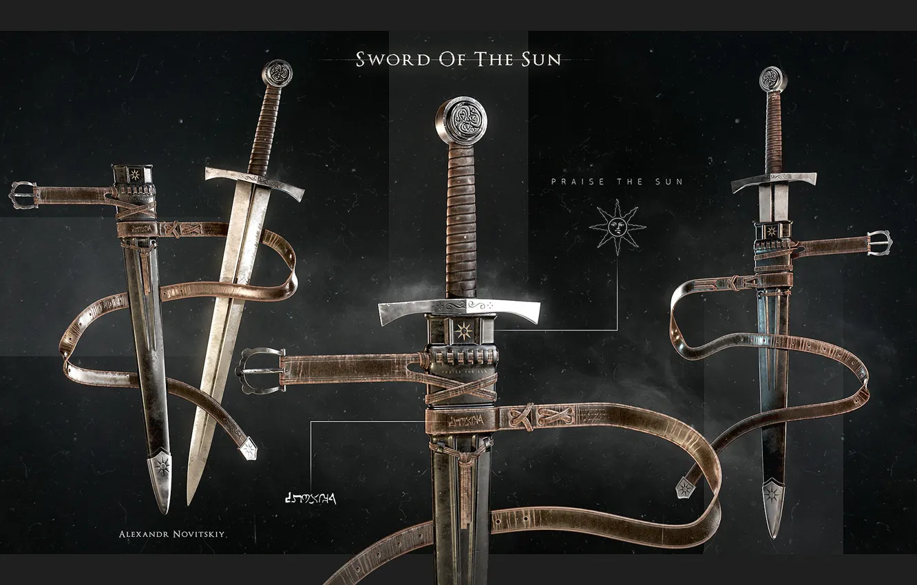 Photo wallpaper weapons, sword, sheath, Sword of the Sun, dark knight sword