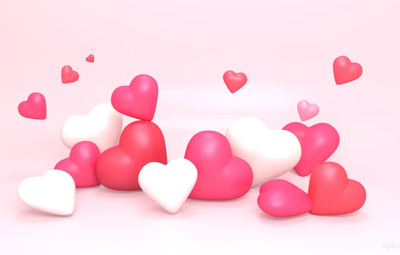 Photo wallpaper rendering, holiday, art, hearts, Valentine, Valentine's Day, valentines day, Tzuyu Kao