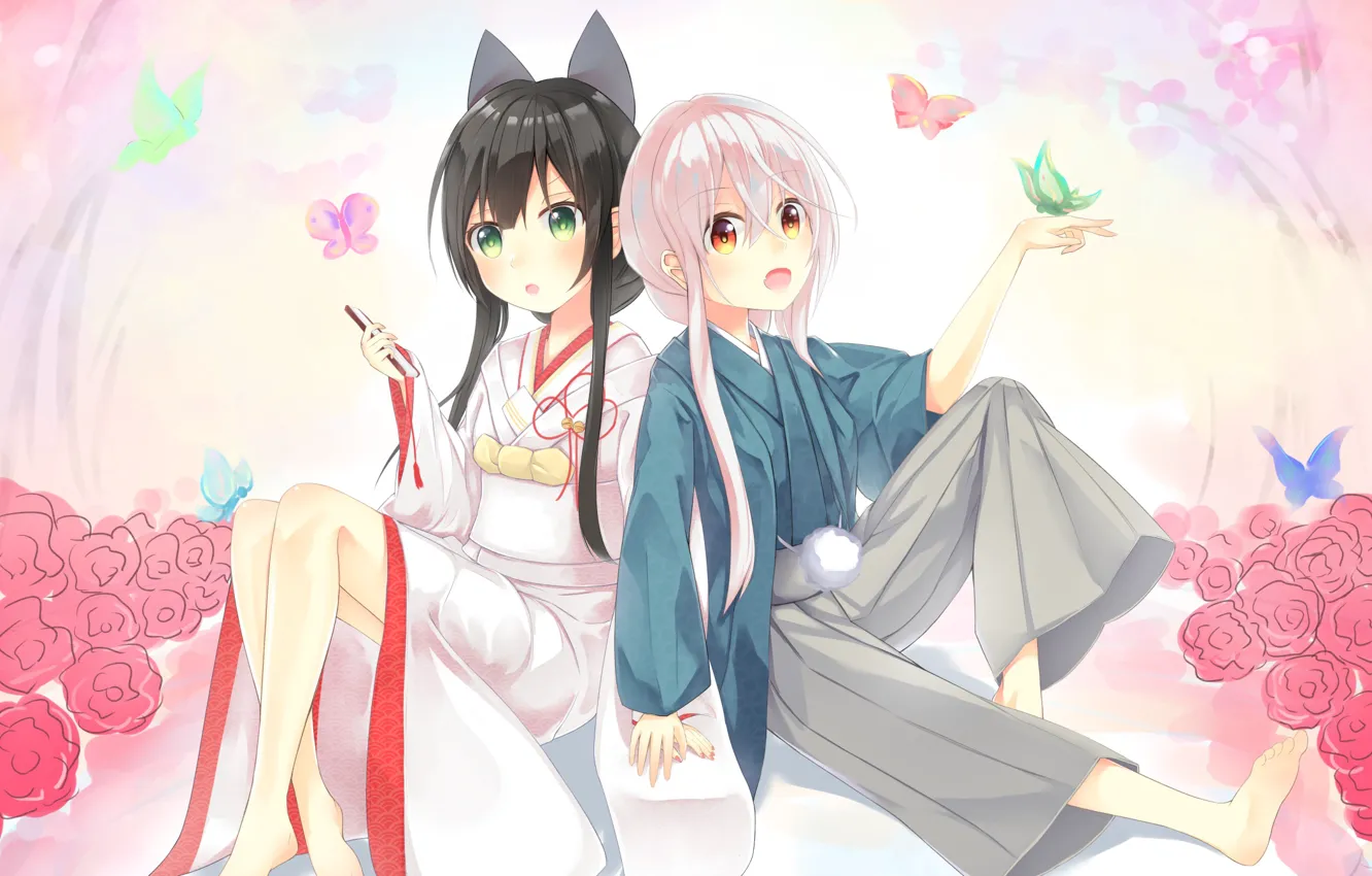 Photo wallpaper girls, anime, art, Chiya, Kon Tatsumi, Urara Meirochou