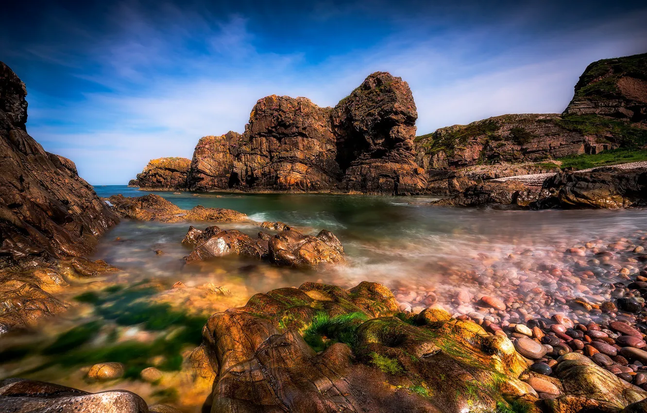 Photo wallpaper sea, the sky, rocks