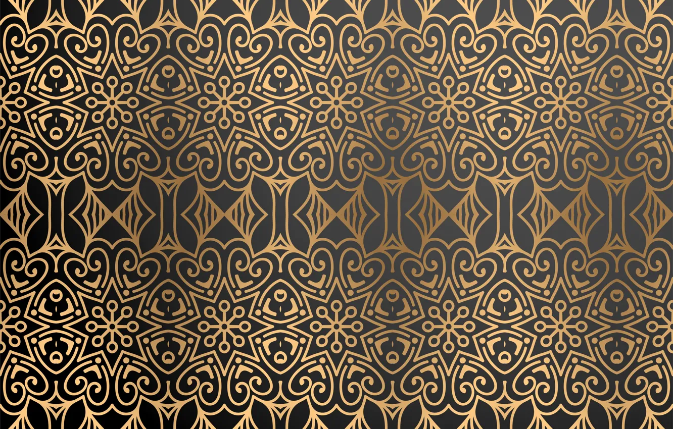 Photo wallpaper pattern, texture, black background, gold, ornament, background, color, Luxury