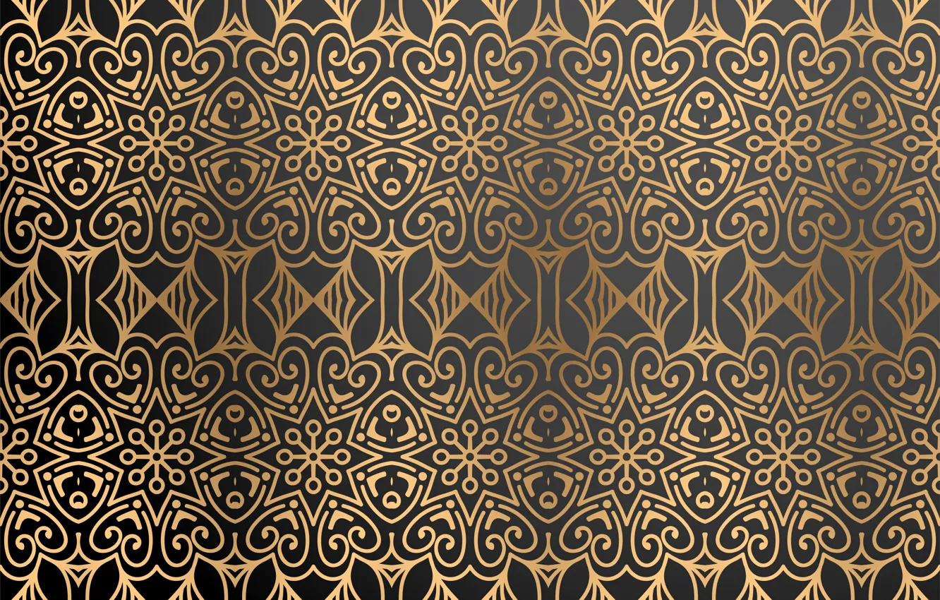 Photo wallpaper pattern, texture, black background, gold, ornament, background, color, luxury
