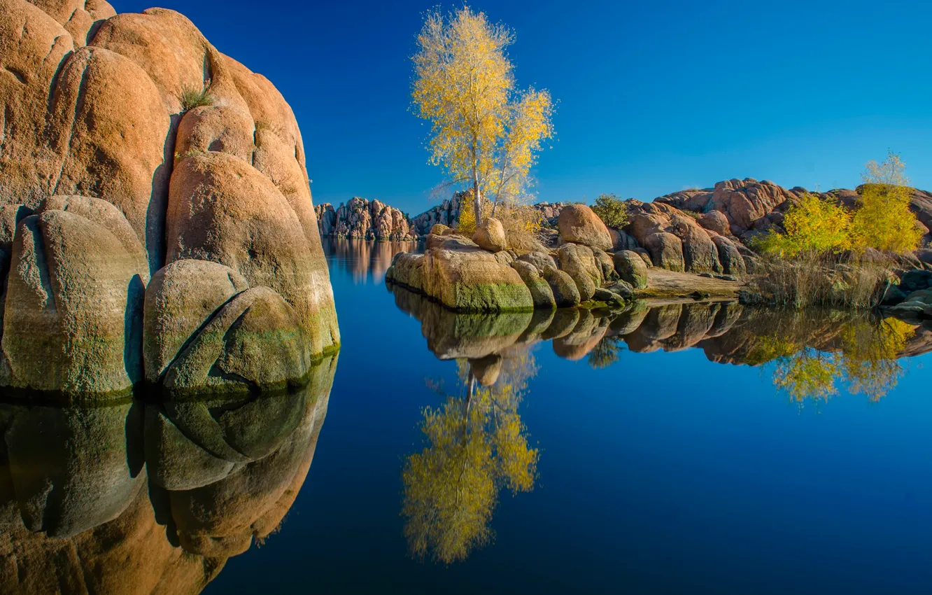 Photo wallpaper lake, reflection, AZ, Watson Lake