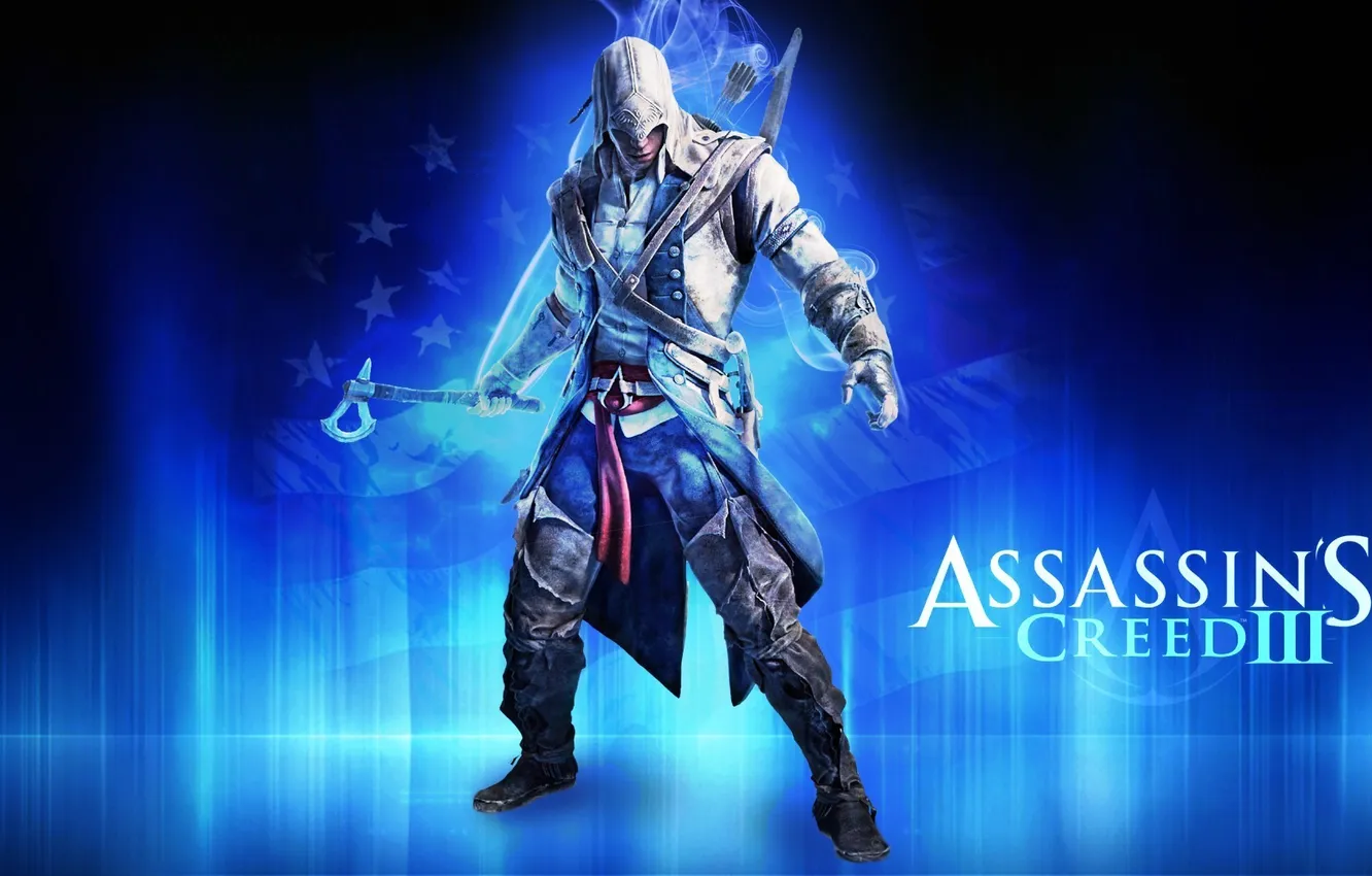 Photo wallpaper assassins creed, Tomahawk, Conor