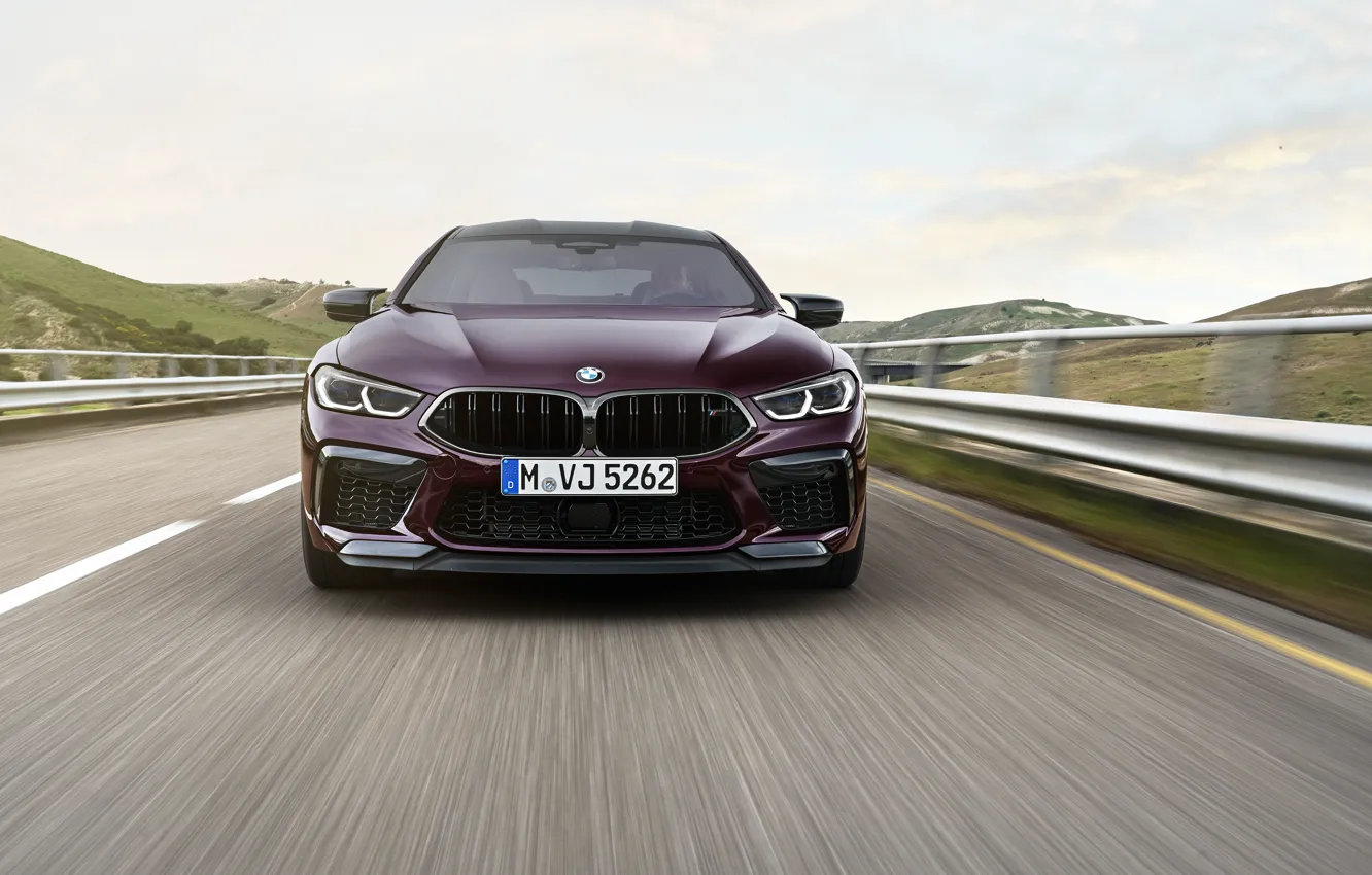 Photo wallpaper road, coupe, BMW, before, 2019, M8, the four-door, M8 Gran Coupe