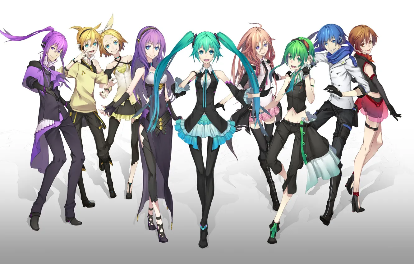Photo wallpaper girl, anime, art, guy, vocaloid, characters