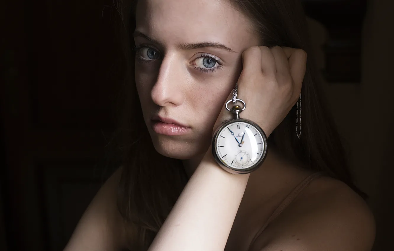 Photo wallpaper watch, sponge, dial, the beauty, Greta Larosa