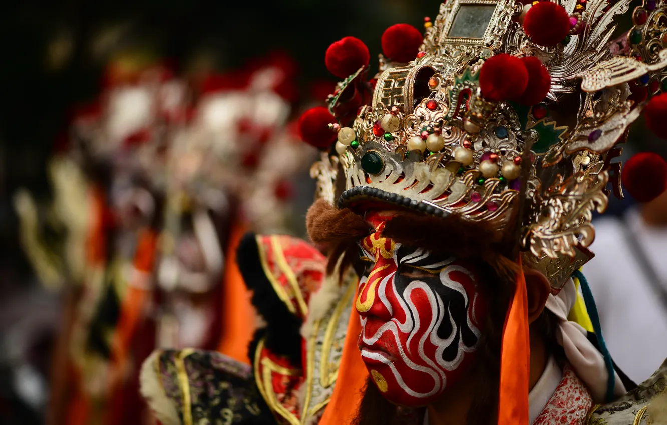 Photo wallpaper style, mask, parade