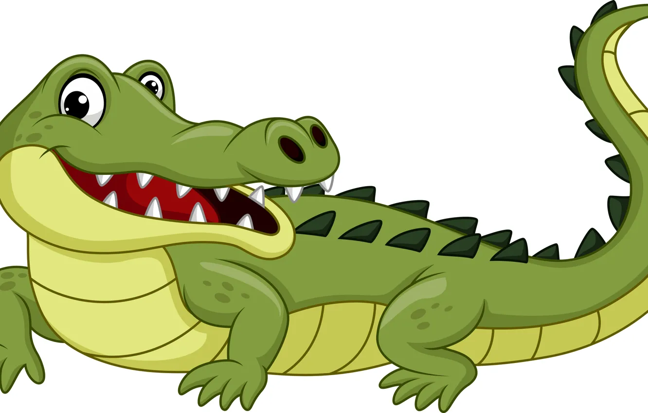 Photo wallpaper funny, drawing, crocodile, reptile
