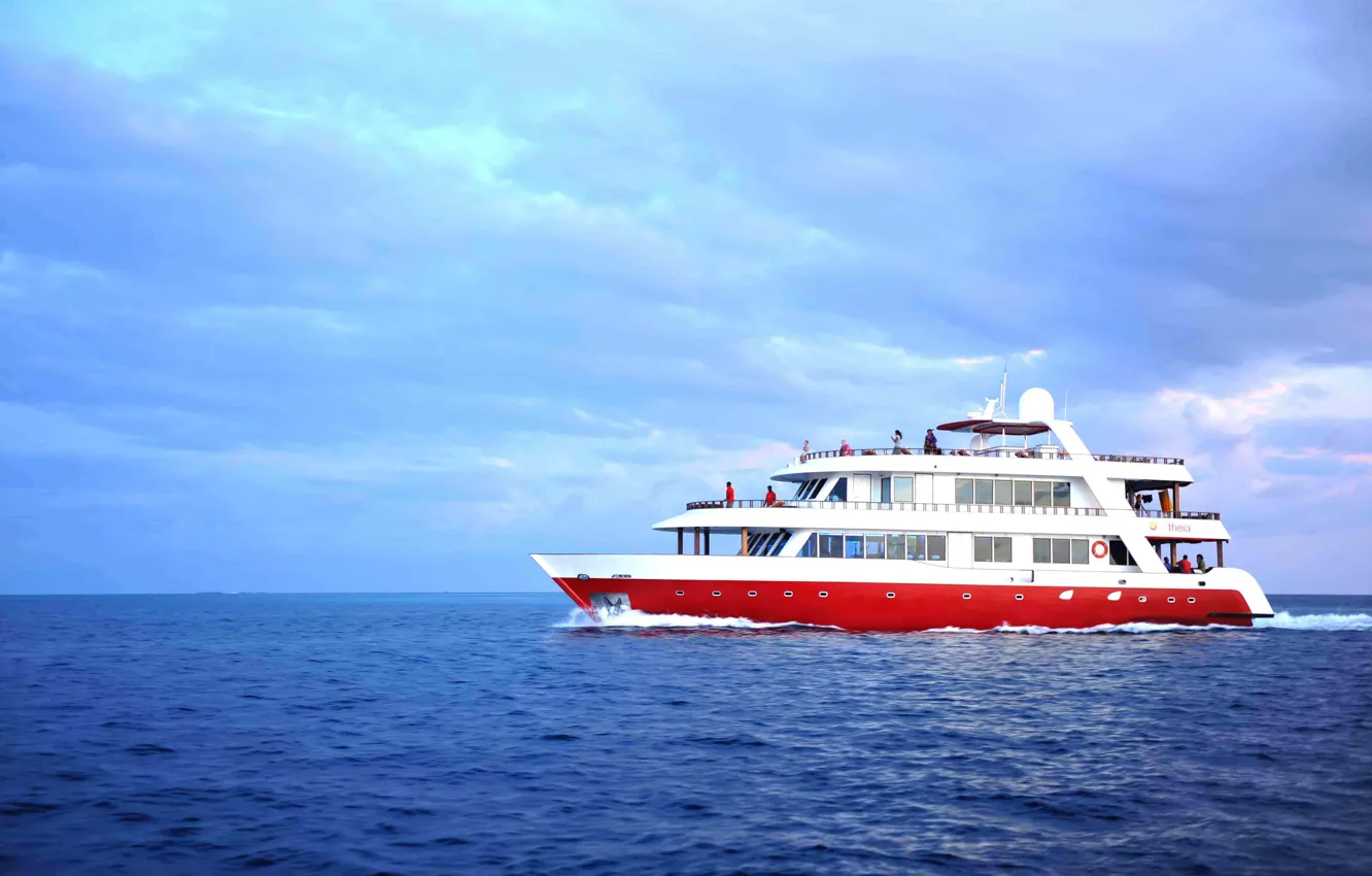 Photo wallpaper the ocean, yacht, cruise