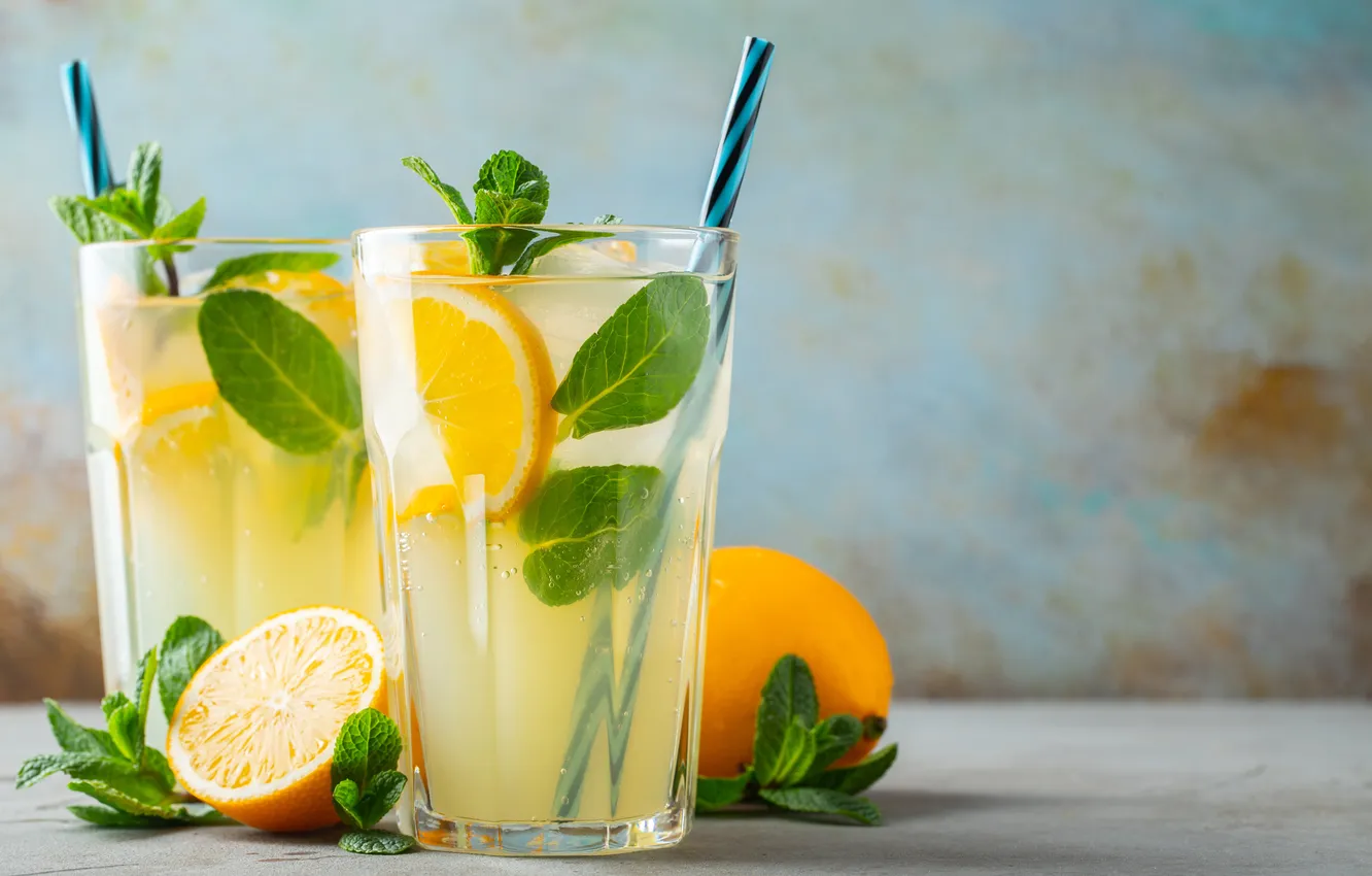 Photo wallpaper background, cocktail, citrus, cold, bottle, alcohol, beverage