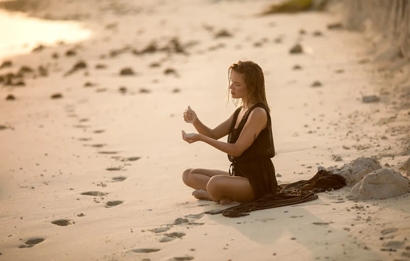 Photo wallpaper sand, tattoo, legs, Annie Of Antikov