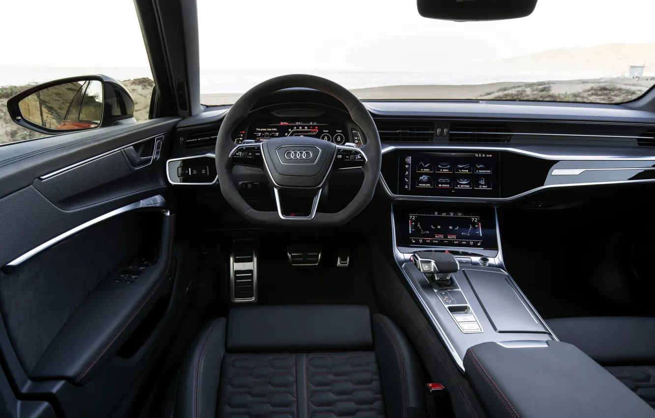Photo wallpaper Audi, interior, universal, RS 6, 2020, 2019, V8 Twin-Turbo, RS6 Avant