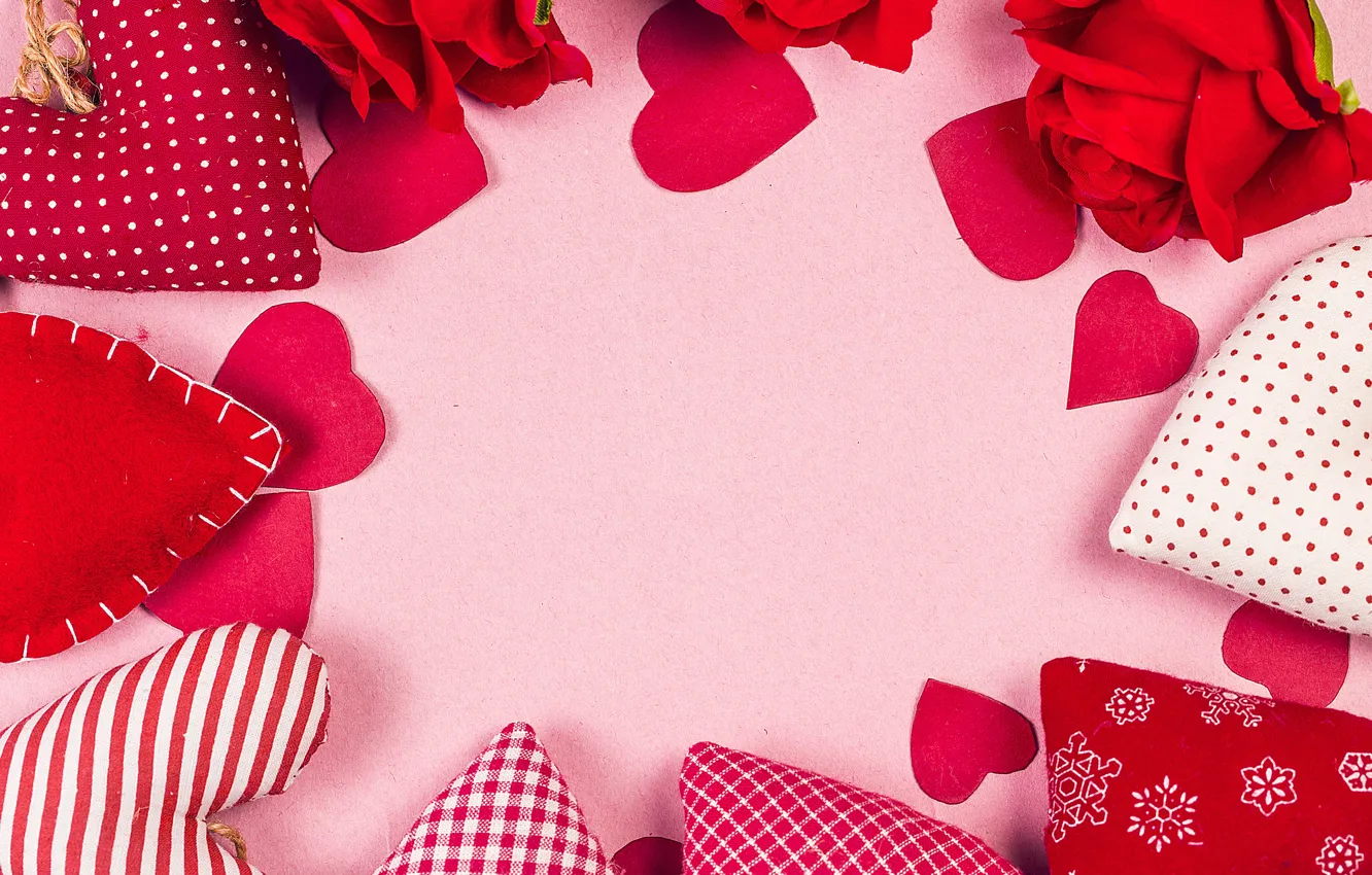 Photo wallpaper love, flowers, heart, roses, red, love, romantic, hearts