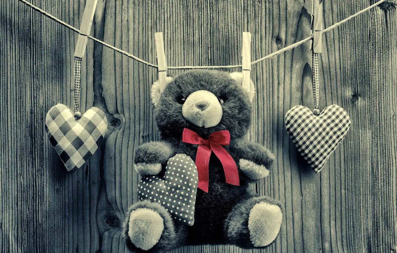 Photo wallpaper love, bear, love, toy, bear, heart, romantic, sweet