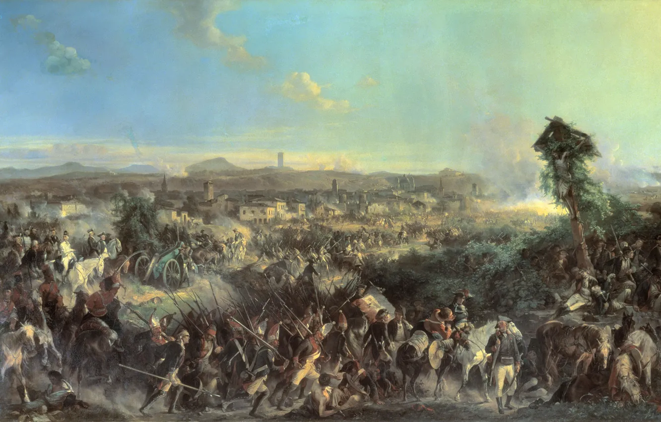 Photo wallpaper oil, Canvas, Alexander KOTZEBUE, The battle of Novi