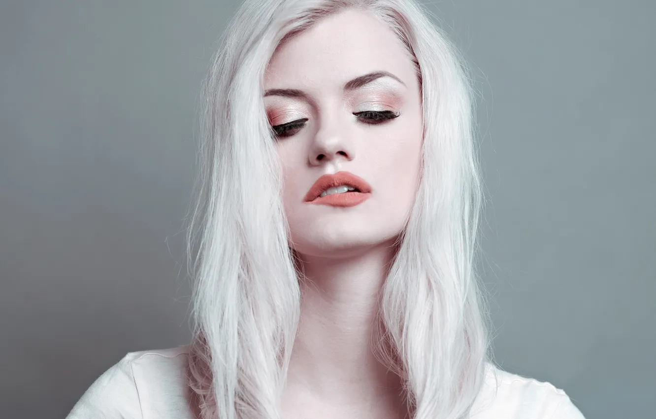 Photo wallpaper portrait, blonde, lips