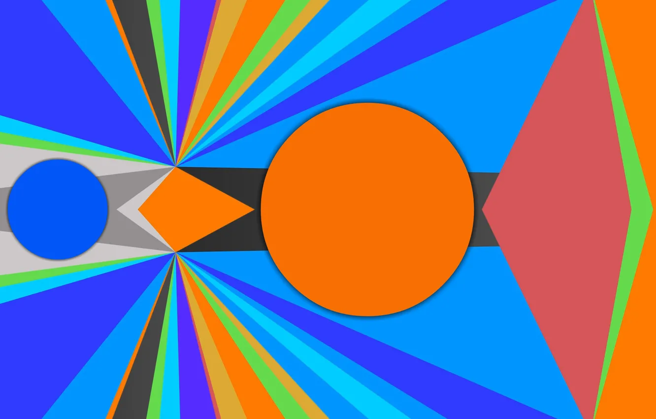 Photo wallpaper circles, figure, triangle, layer