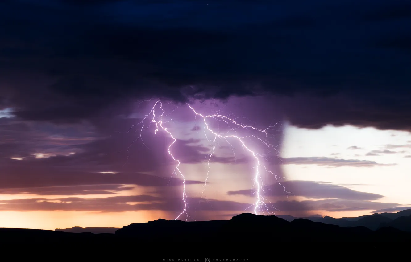 Photo wallpaper the storm, clouds, element, lightning, category