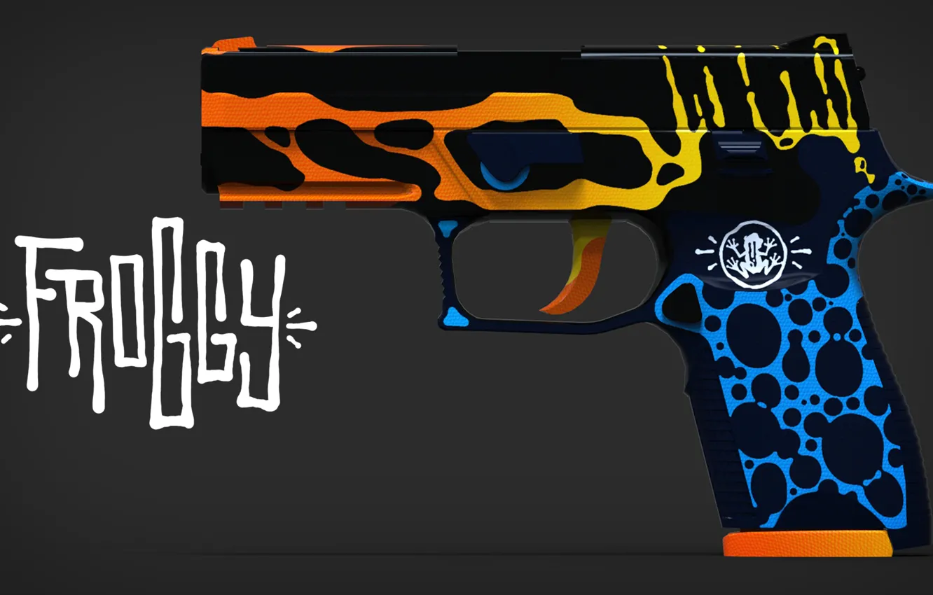 Photo wallpaper leather, symbol, paint, cs go, Workshop, custom paint job, p250, froggy