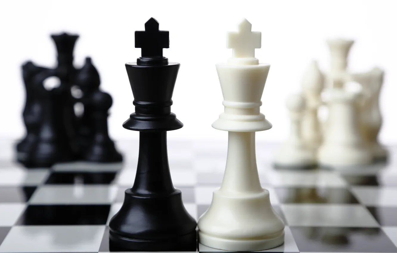 Photo wallpaper white, black, chess, king