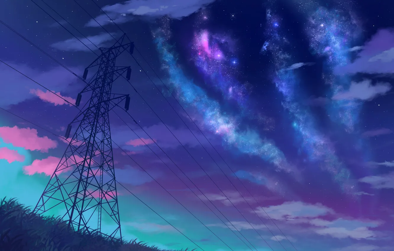 Photo wallpaper the sky, stars, night