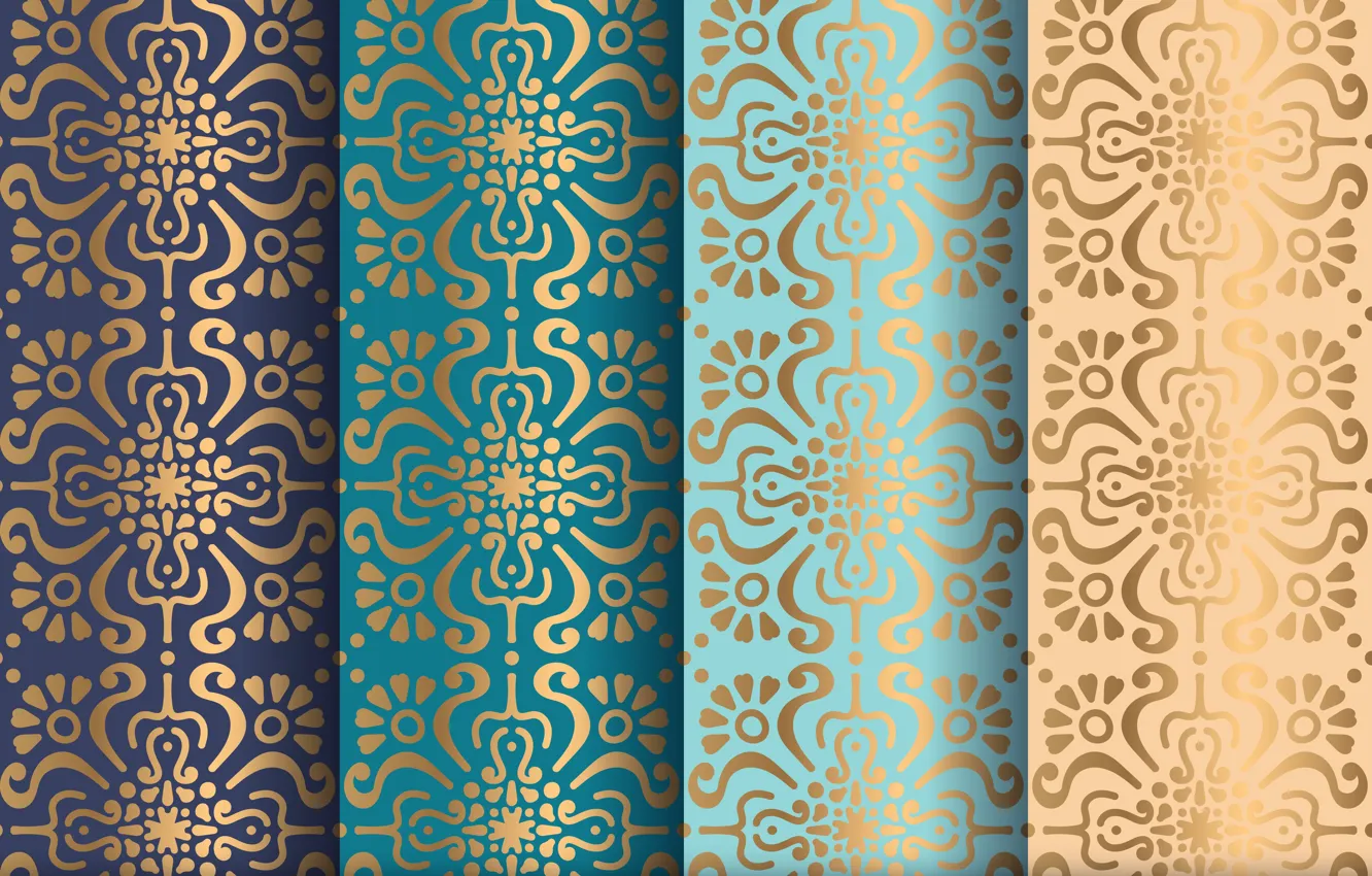 Photo wallpaper gold, texture, ornament, texture, color