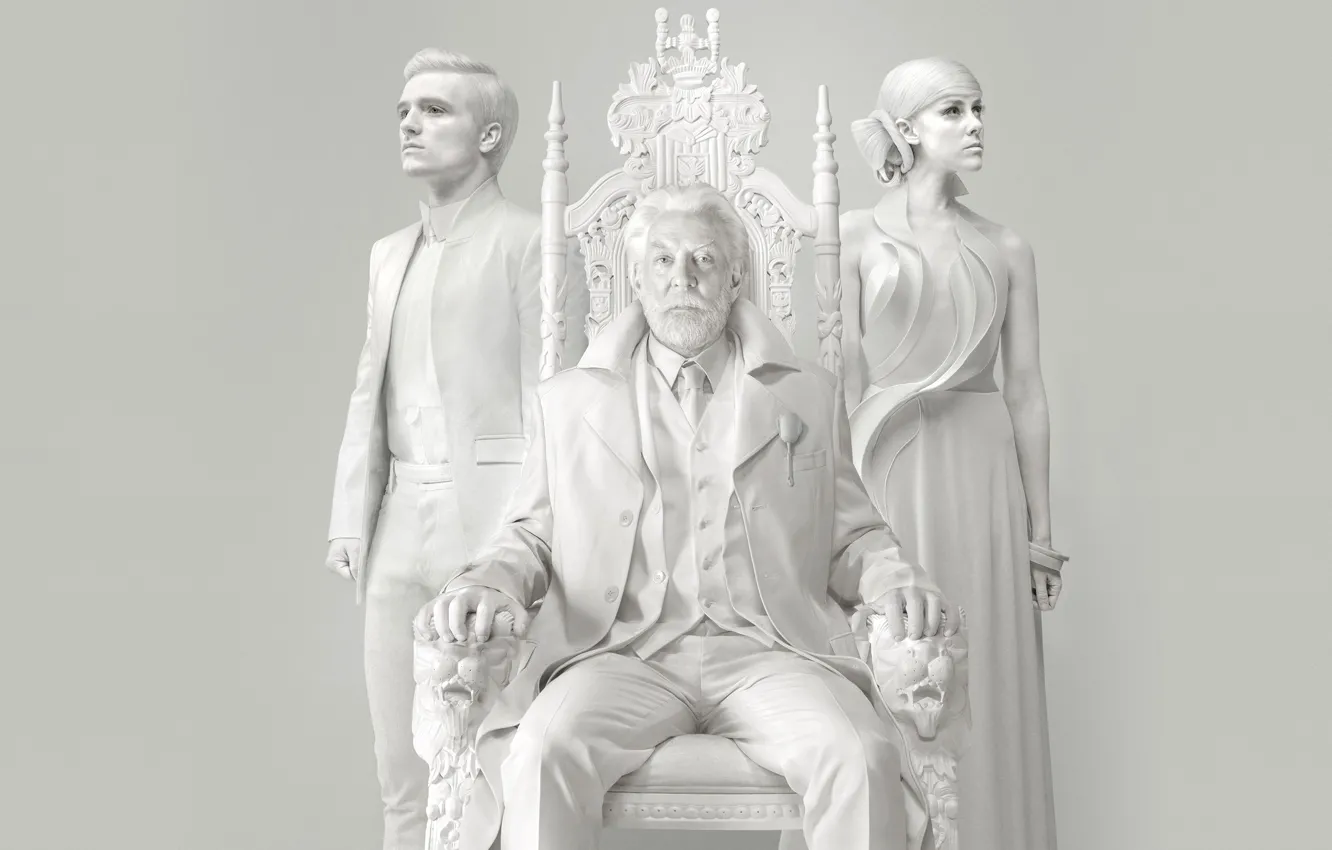 Photo wallpaper the throne, The hunger games, Josh Hutcherson, Mockingjay, Mockingjay, Jena Malone, Donald Sutherland, The Hunger …