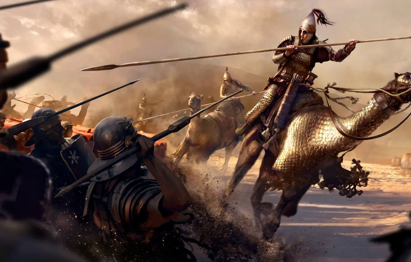 Photo wallpaper Background, DLC, Video Game, Sega, Rome 2, Legionaries, Camels, Total War: ROME II - Beasts …