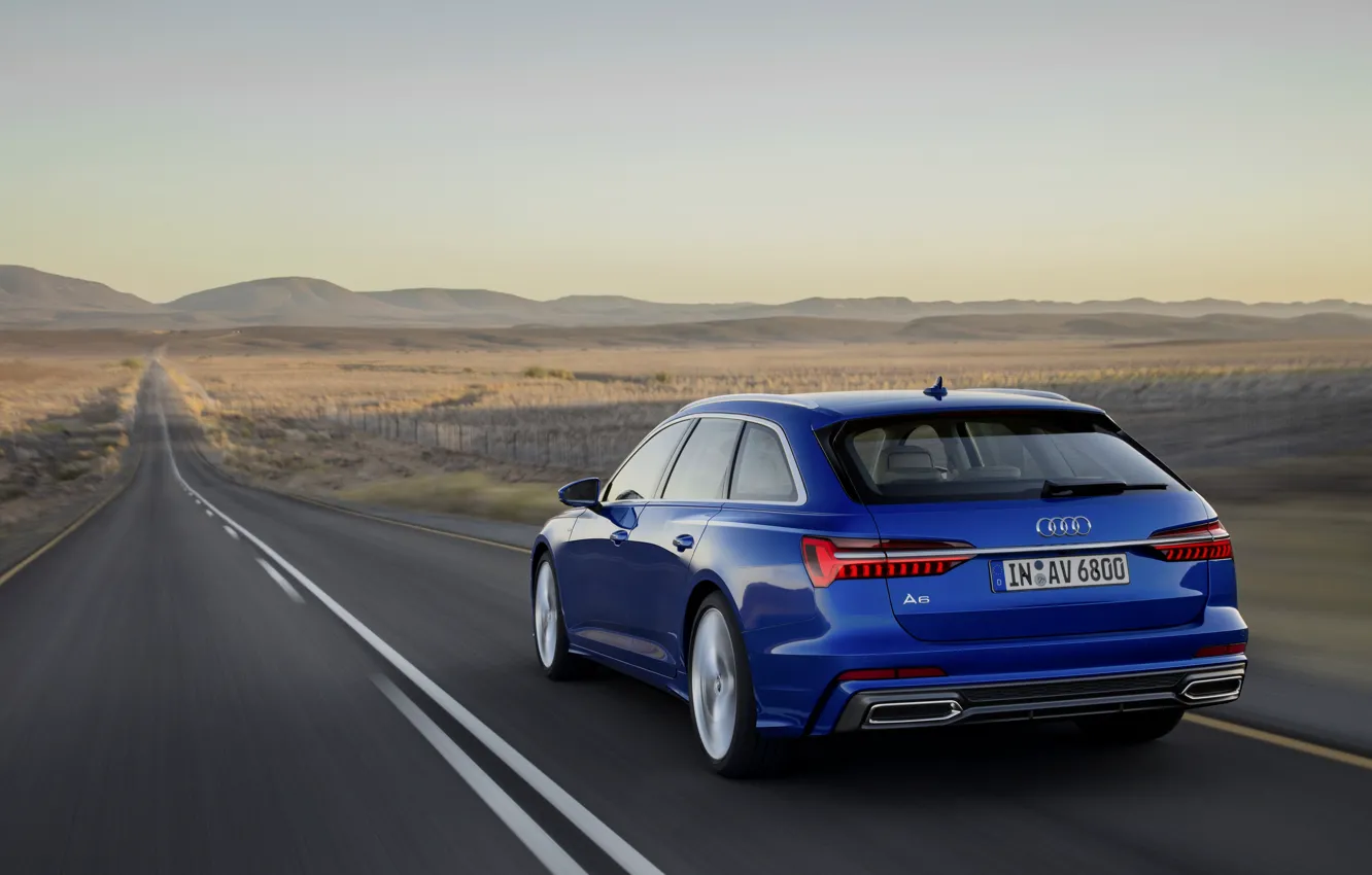 Photo wallpaper blue, Audi, markup, 2018, universal, A6 Avant