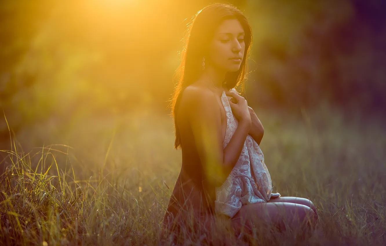 Photo wallpaper girl, light, morning