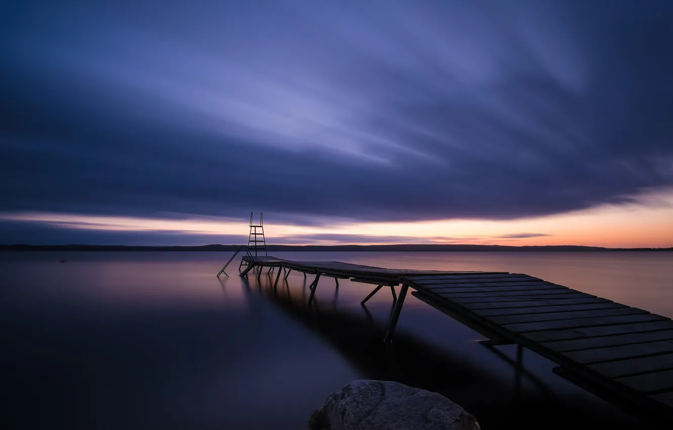 Photo wallpaper Sweden, morning, long exposure