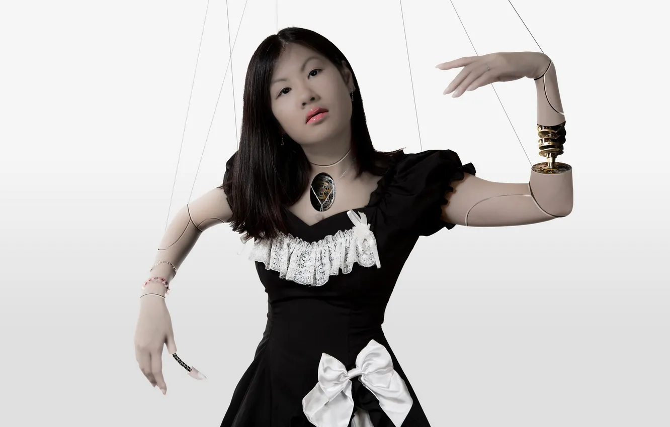 Photo wallpaper sexy, pretty, Puppet Girlfirend, photomontage