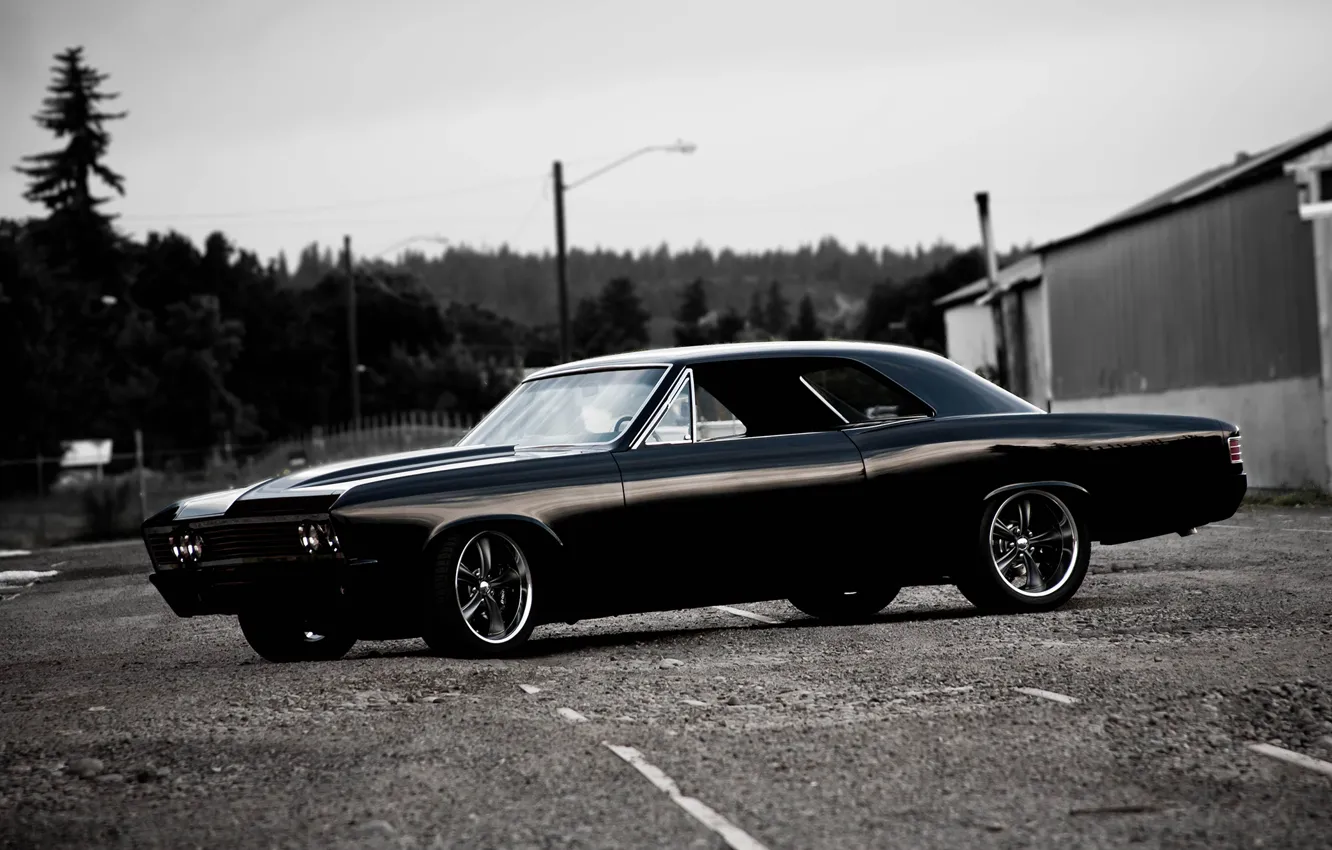 Photo wallpaper Chevrolet, Black, 1967, Chevelle