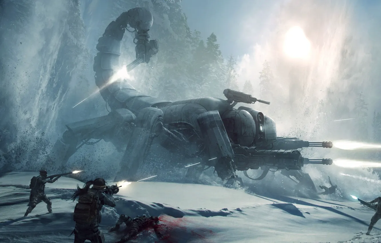 Photo wallpaper snow, the game, shooting, game, Scorpio, Heath, rpg, wasteland