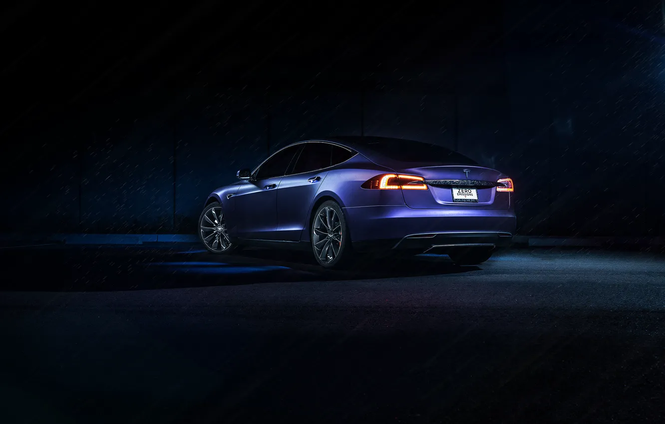 Photo wallpaper Purple, California, Tesla, Matte, Rear, P85D, SS Customs, Drank, Grape, Eletric